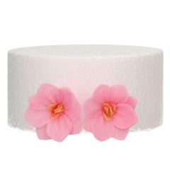 Flores de oblea hortensias rosas 4 cm (18) - Funcakes