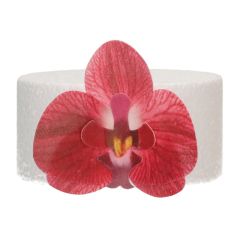 Flores de oblea orquídeas rojas 7 cm (10) - Funcakes