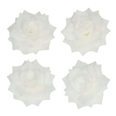 Flores de oblea rosas blancas 4 cm (15) - Funcakes