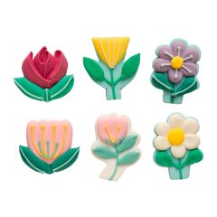 Flores de primavera de azúcar (6) - Sin gluten - Decora