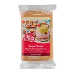 Fondant dorado con brillo 250 g - Sin gluten - Funcakes