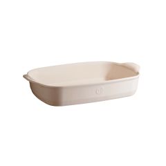 Fuente rectangular con asas crema 24 x 19 x 5,5 cm - Cerámica - Emile Henry