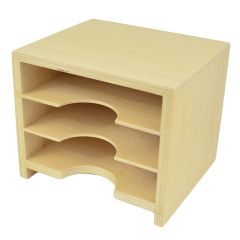 Gabinete de madera para tarjetas geométricas 3 estantes - Montessori
