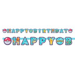 Guirnalda de papel Happy Birthday Pokémon 2,2 m - Amscan