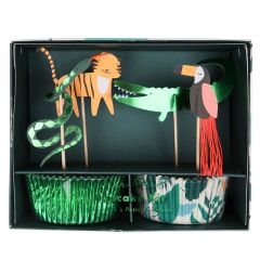 Kit toppers y cápsulas cupcakes Go Wild (24) - Meri Meri