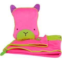 Manta y almohada de viaje Oso rosa - Trunki