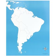 Mapa de América del Sur sin nombres - Montessori