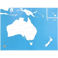 Mapa de Australia con nombres - Montessori