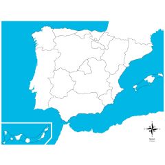 Mapa de España sin nombres - Montessori