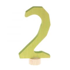 Número 2 de madera verde lima para calendario anual circular y para la espiral - Grimm's
