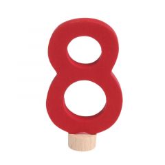 Número 8 clásico de madera granate para calendario anual circular y para espiral - Grimm's