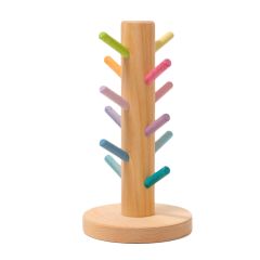 Organizador de madera para encajar y clasificar aros colores pastel - Grimm's