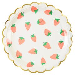 Platos grandes con bordes ondulados Fresas - Meri Meri (8)