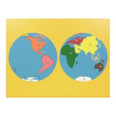 Puzle de madera del mundo continentes - Montessori