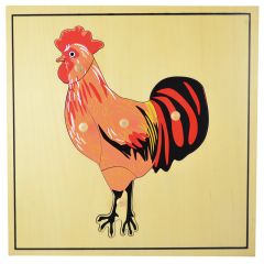 Puzle de madera gallo - Montessori