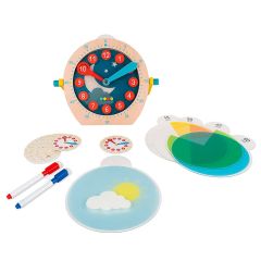 Reloj de madera Essentiel para aprender la hora - Janod