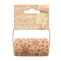 Rodillo marcador de madera copos de nieve Navidad 7 cm - ScrapCooking