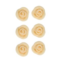 Rosas de mazapán blancas 2,5 cm (6) - Funcakes