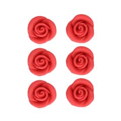 Rosas de mazapán rojas 2,5 cm (6) - Funcakes