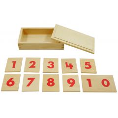 Set 10 tarjetas de madera números - Montessori