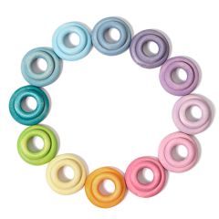Aros de madera colores pastel (24) - Grimm's