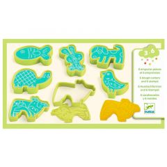 Set de 6 moldes y sellos para plastilina animales de granja - Djeco
