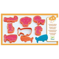 Set de 6 moldes y sellos para plastilina animales salvajes - Djeco
