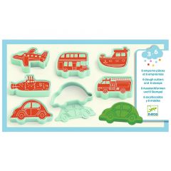 Set de 6 moldes y sellos para plastilina vehículos - Djeco