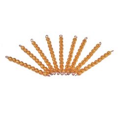 Set de 9 barras de 10 perlas doradas - Montessori