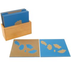 Set 10 tarjetas de madera accidentes geográficos de lija - Montessori