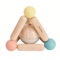 Sonajero de madera triángulo con bola colores pastel - PlanToys