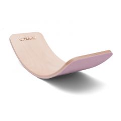 Tabla curva de madera de haya lacada transparente con fieltro rosa PRO - Wobbel