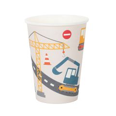 Vasos de papel vehículos construcción 205 ml (8) - My Little Day