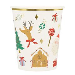Vasos de papel Navidad 250 ml (8) - Meri Meri