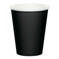 Vasos de papel negros 250 ml (8) - Conver Party