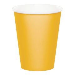 Vasos de papel amarillos 250 ml (8) - Conver Party