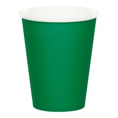 Vasos de papel verdes 250 ml (8) - Conver Party