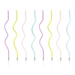 Velas largas onduladas colores pastel (8) - PartyDeco