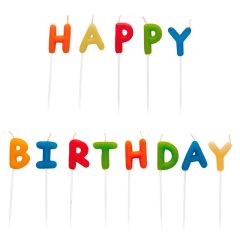 Velas letras colores happy birthday (13) - Amscan