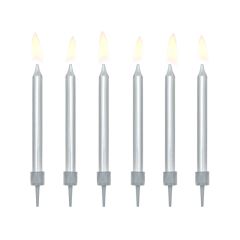 Velas plateadas (6) - PartyDeco